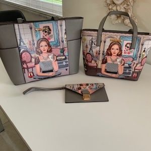 Trending Nicole Lee tote bags and slim wallet!